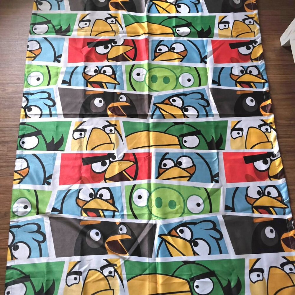 Colorful Angry Birds Room Darkening Curtain Panels 2 Panels Total Red Bob Piggy